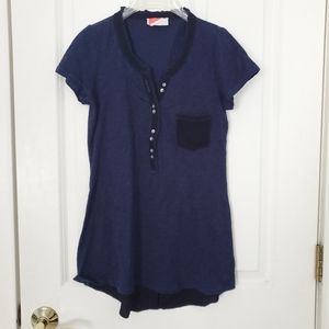 Anthropologie Button Pocket Colorblock Top S